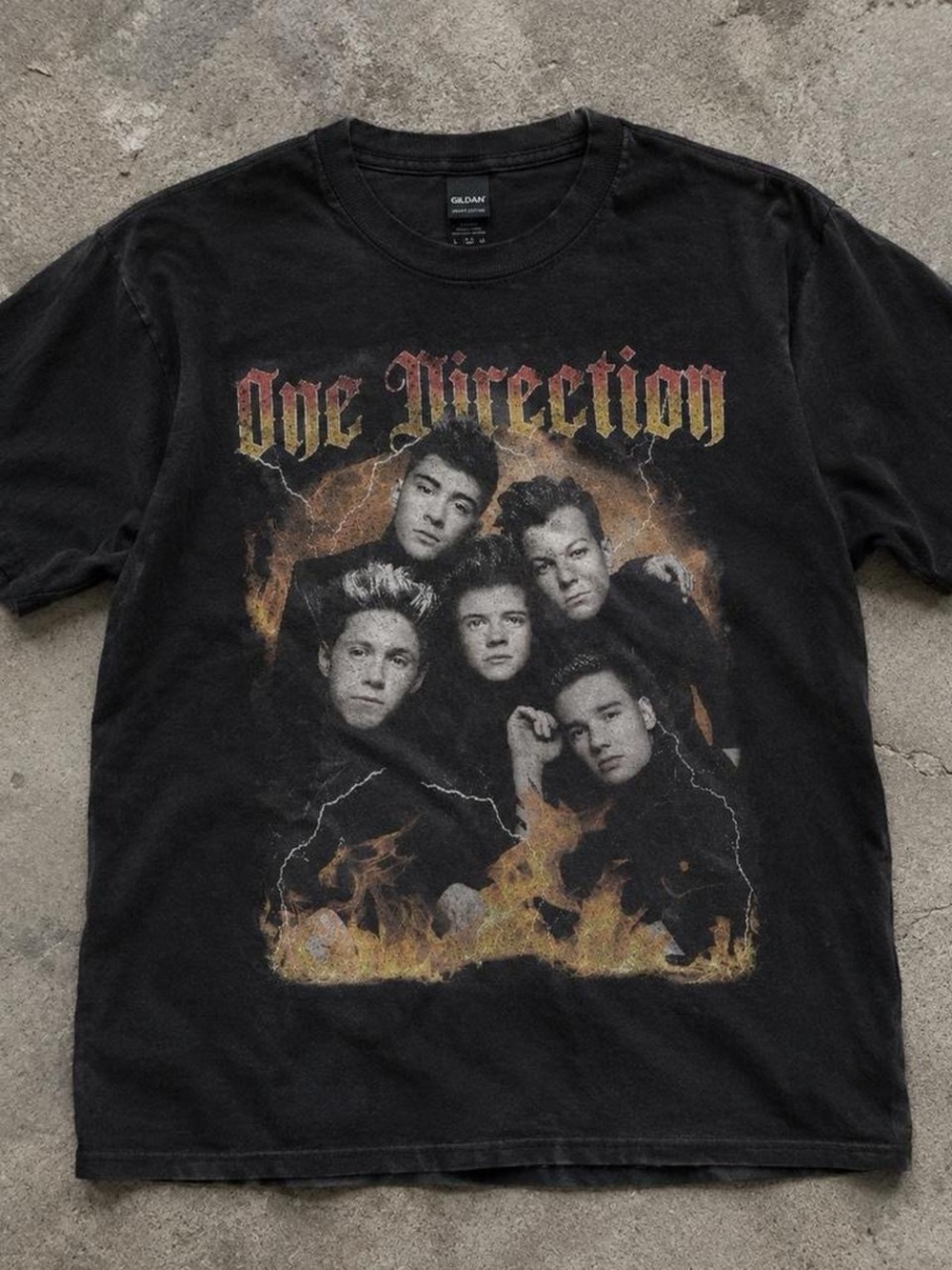 Gildan Black One Direction Fiery Graphic Tee